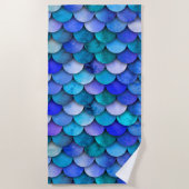 Blaues und lila Sommermuster Strandtuch (Vorderseite)