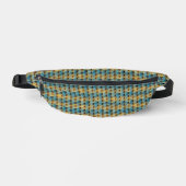 Blaues und Ocker abstraktes Musterdesign 1315 Bauchtasche (Vorderseite)