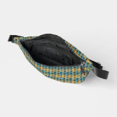 Blaues und Ocker abstraktes Musterdesign 1315 Bauchtasche (Offen)