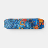 Blaues und orange Schädel-Skateboard Skateboard (Horizontal)
