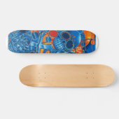 Blaues und orange Schädel-Skateboard Skateboard (Horizontal)