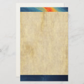 Blaues und orangefarbenes abstraktes Design Briefpapier (Vorne/Hinten)