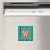 Blaues und orangefarbenes Kariertes Magnet (In Situ (Geschirrspüler))