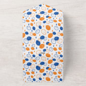 Blaues und orangefarbenes Lemon-Muster, spielerisc All In One Einladung (Außenbereich)