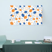 Blaues und orangefarbenes Lemon-Muster, spielerisc Banner (Messeveranstaltung)