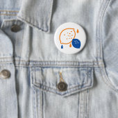 Blaues und orangefarbenes Lemon-Muster, spielerisc Button (Beispiel)