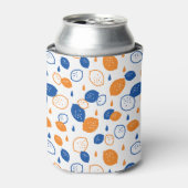 Blaues und orangefarbenes Lemon-Muster, spielerisc Dosenkühler (Kanne Vorderseite)