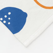 Blaues und orangefarbenes Lemon-Muster, spielerisc Fleecedecke (Ecke)