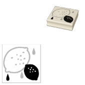 Blaues und orangefarbenes Lemon-Muster, spielerisc Gummistempel (Stempel)