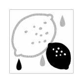 Blaues und orangefarbenes Lemon-Muster, spielerisc Gummistempel (Prägung)