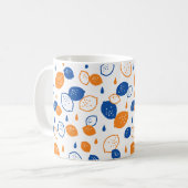 Blaues und orangefarbenes Lemon-Muster, spielerisc Kaffeetasse (Vorderseite Links)