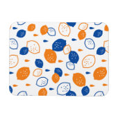 Blaues und orangefarbenes Lemon-Muster, spielerisc Magnet (Horizontal)