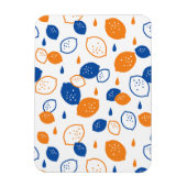 Blaues und orangefarbenes Lemon-Muster, spielerisc Magnet (Vertikal)