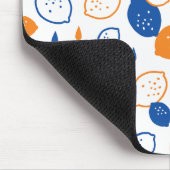 Blaues und orangefarbenes Lemon-Muster, spielerisc Mousepad (Ecke)