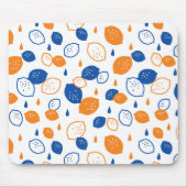 Blaues und orangefarbenes Lemon-Muster, spielerisc Mousepad (Vorne)