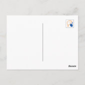 Blaues und orangefarbenes Lemon-Muster, spielerisc Postkarte (Rückseite)