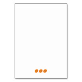 Blaues und orangefarbenes Lemon-Muster, spielerisc Tischnummer (Rückseite)