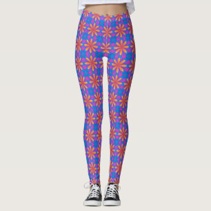 Blaues und orangefarbenes Mandala-Muster - 8.30.22 Leggings
