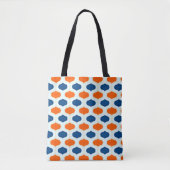 Blaues und orangefarbenes Mod-Revival-Muster Tasche (Vorderseite)