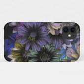 Blaues und oranges Blumenmuster Case-Mate iPhone Hülle (Rückseite (Horizontal))