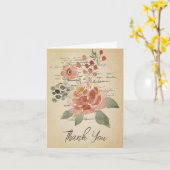 Blaues und rosa Aquarellparchment Karte (Gelbe Blume)