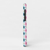 Blaues und rosa Blumenmuster  Case-Mate iPhone Hülle (Hinten/Links)