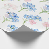 Blaues und rosa Blumenmuster Geschenkpapier (Ecke)