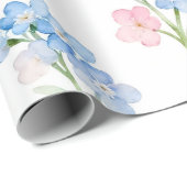 Blaues und rosa Blumenmuster Geschenkpapier (Rolleneckpunkt)