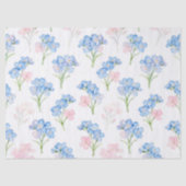 Blaues und rosa Blumenmuster Seidenpapier (Vorderseite)