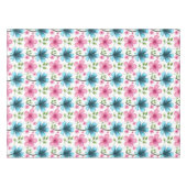 Blaues und rosa Blumenmuster Tischdecke (Vorderseite (Horizontal))
