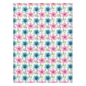 Blaues und rosa Blumenmuster Tischdecke (Vorderseite)