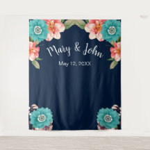 Blaues und rosa florales botanisches Fotohintergru