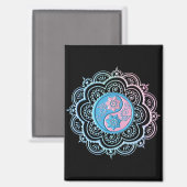 Blaues und rosa Mandala Magnet (Vorderseite/Rückseite)