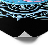 Blaues und rosa Mandala Poster (Ecke)