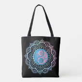 Blaues und rosa Mandala Tasche (Rückseite)