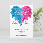 Blaues und rosa Rauchen Einladung (Stehend Vorderseite)