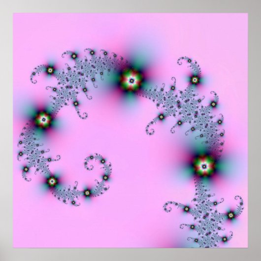 Blaues und rosa Spiralposter Poster (Vorne)