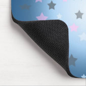 Blaues und rosa Sternchen-Vereinbarung mousepad (Ecke)