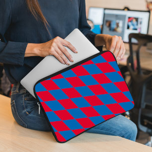 Blaues und rotes Bayernisches Muster für die Diama Laptopschutzhülle