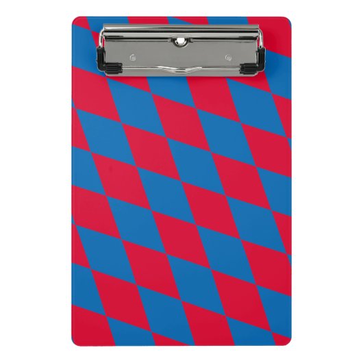 Blaues und rotes Bayernisches Muster für die Diama Mini Klemmbrett (Vorderseite)