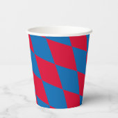 Blaues und rotes Bayernisches Muster für die Diama Pappbecher (Rückseite)