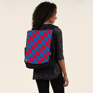 Blaues und rotes Bayernisches Muster für die Diama Rucksack