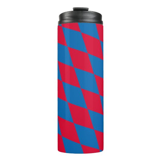 Blaues und rotes Bayernisches Muster für die Diama Thermosbecher (Vorderseite)