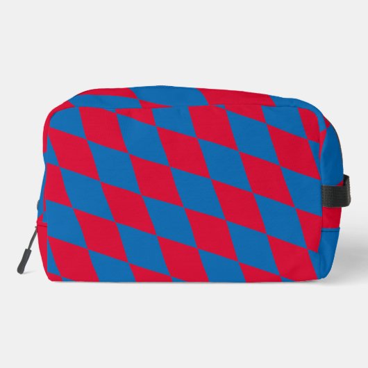 Blaues und rotes Bayernisches Muster für die Diama Waschbeutel (Rückseite)