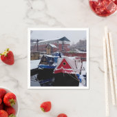 Blaues und rotes Boot Serviette (Beispiel)