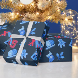 Blaues und rotes festes XMAS-Papier für die Verpac Geschenkpapier