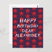 Blaues und Rotes Glück zum Geburtstag Postkarte (Vorne/Hinten)