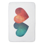 Blaues und rotes Herzpaar, modernes Design Badematte (Vorderseite Vertikal)