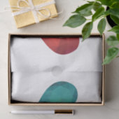 Blaues und rotes Herzpaar, modernes Design Seidenpapier (Geschenk)