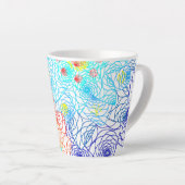 Blaues und rotes, kompliziertes Blume-Muster Milchtasse (Rechte Ecke)